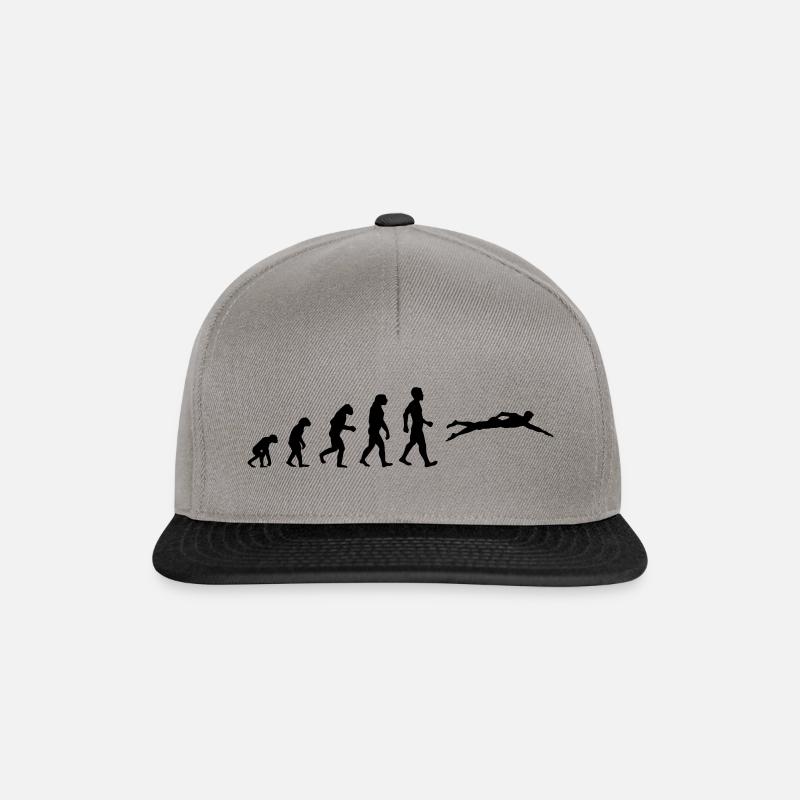 Evolution Motiv als Geschenk für Schwimmer - Snapback Cap - Graphit/Schwarz