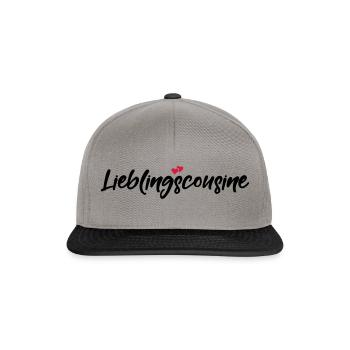 Lieblingscousine beste Cousine Spruch Geschenk - Snapback Cap - Graphit/Schwarz - Vorne