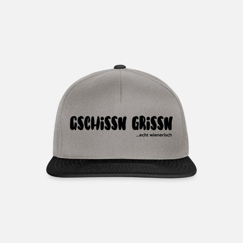 gschissn grissn... vraiment viennoise - Casquette snapback - gris graphite/noir