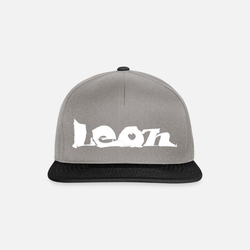 Leon white px edit - Snapback Cap - Graphit/Schwarz