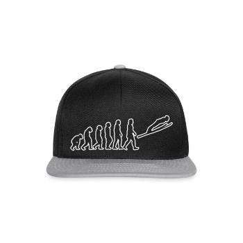 Skispringer Ski Skifliegen Wintersport Skisprung - Snapback Cap - Schwarz/Grau - Vorne