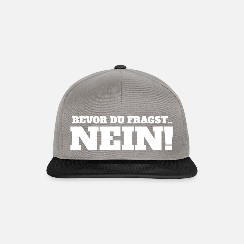 Nein - Snapback Cap - Graphit/Schwarz