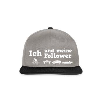 Ich und meine Follower Radfahrer - Snapback Cap - Graphit/Schwarz - Vorne