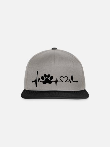 Pfote Herzschlag Haustier - Snapback Cap - Graphit/Schwarz