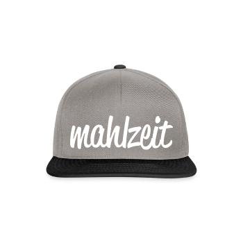 mahlzeit weiß - Snapback Cap - Graphit/Schwarz - Vorne