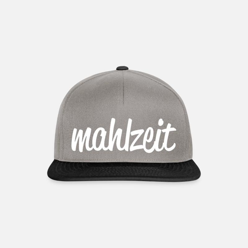 mahlzeit weiß - Snapback Cap - Graphit/Schwarz