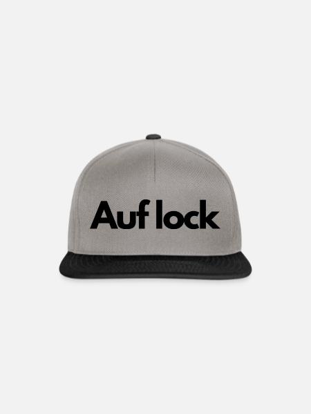 Auf lock - lustiges - Snapback Cap - Graphit/Schwarz