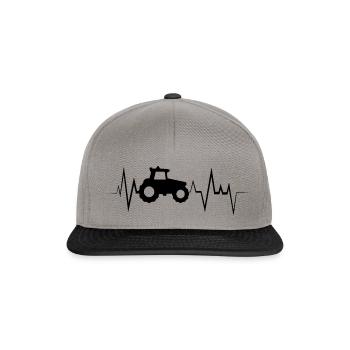 Tractor ECG Heartbeat - Snapback Cap - graphite/black - Front