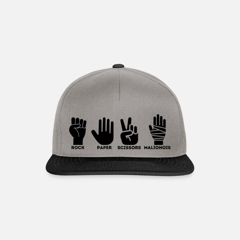 Stein Papier Schere Malinois - Snapback Cap - Graphit/Schwarz