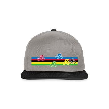 Rennrad Radsport Weltmeister Regenbogen Trikot - Snapback Cap - Graphit/Schwarz - Vorne