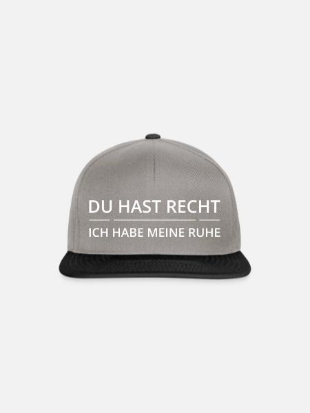 Du hast Recht, ich habe meine Ruhe - Snapback Cap - Graphit/Schwarz