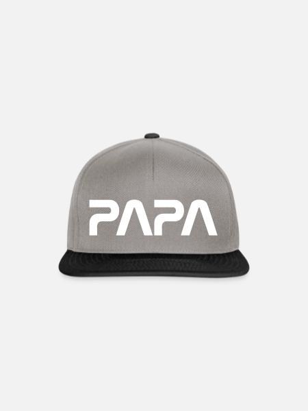 PAPA-Schriftzug im NASA-Schriftdesign - Snapback Cap - Graphit/Schwarz