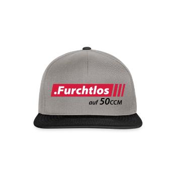 Furchtlos auf 50ccm Stolzer Mofa- und Mopedfahrer - Snapback Cap - Graphit/Schwarz - Vorne