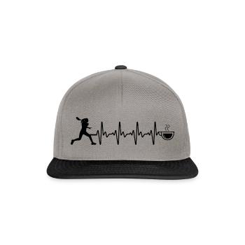 Heartbeat Kaffee und Tennis - - Snapback Cap - Graphit/Schwarz - Vorne