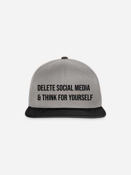 Delete social media and think for yourself - Snapback Cap - Graphit/Schwarz