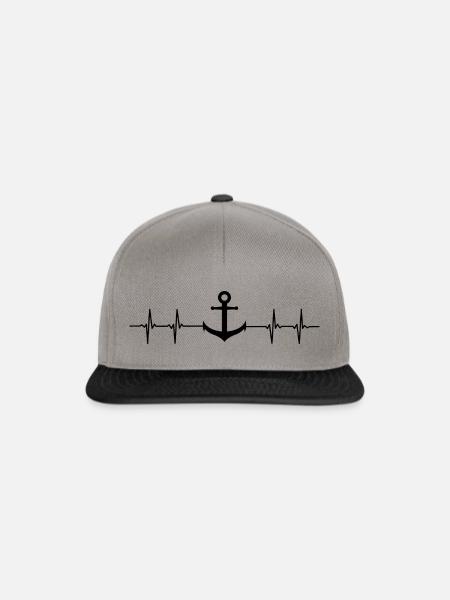 Anker-Puls Design Shirt - Snapback Cap - Graphit/Schwarz