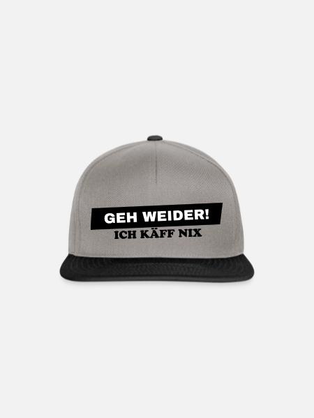 geh weiter- ich käff nix. Fränkischer Dialekt - Snapback Cap - Graphit/Schwarz