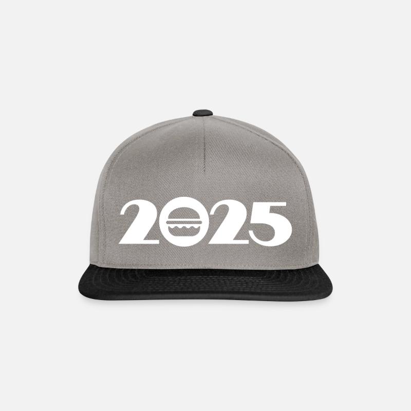 Burger 2025, Hamburger 2025, Fast Food 2025 - Snapback Cap - Graphit/Schwarz