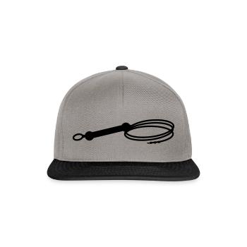 Whip + own text - Snapback Cap - graphite/black - Front