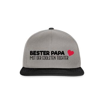 Bester Papa - Tochter - Snapback Cap - Graphit/Schwarz - Vorne