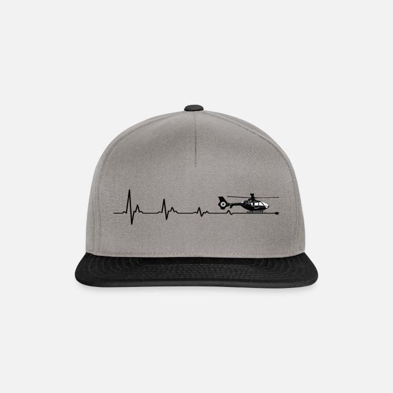 Helikopter Pilot Herzschlag Hubschrauber - Snapback Cap - Graphit/Schwarz