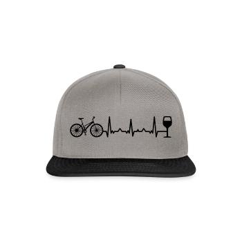 Heartbeat Wine and Bike - - Snapback Cap - graphite/black - Front