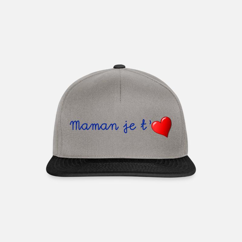 maman je t aime - Casquette snapback - gris graphite/noir