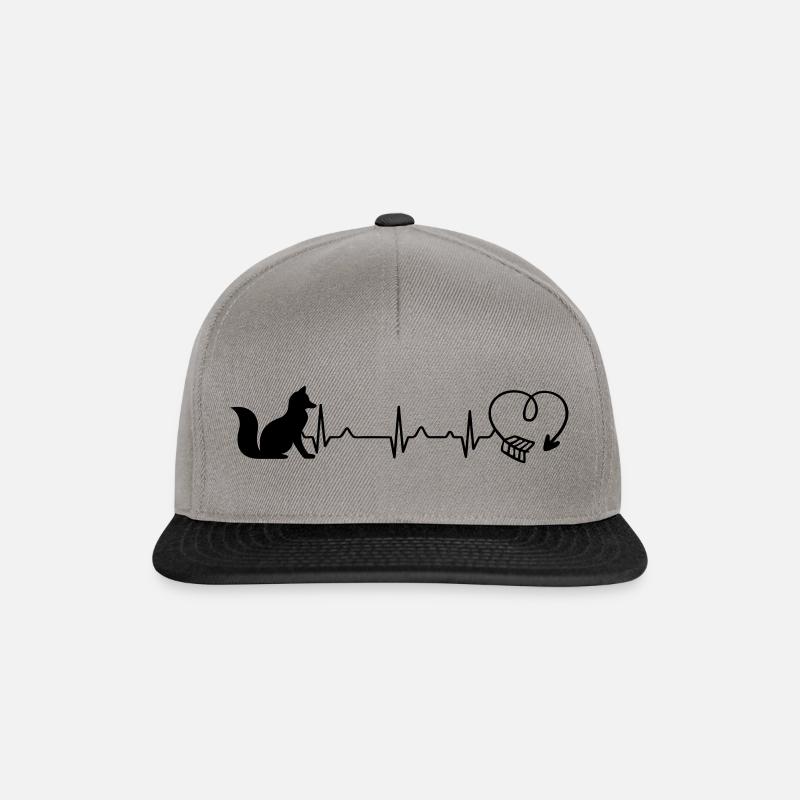 Fox Heart - Snapback Cap - graphite/black