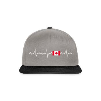 Kanada Herzschlag Ekg Nordamerika - Snapback Cap - Graphit/Schwarz - Vorne