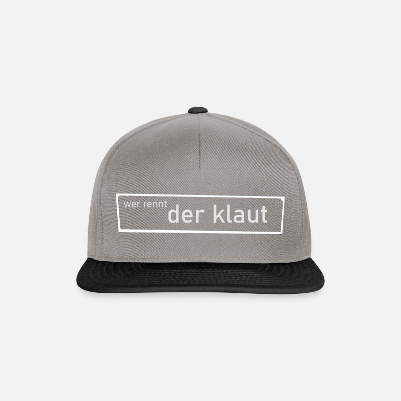 Wer rennt, der klaut. - Snapback Cap - Graphit/Schwarz