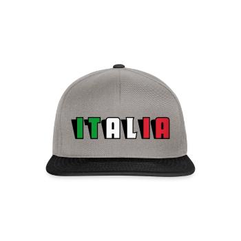 Italia Schrift mit Flagge - Snapback Cap - Graphit/Schwarz - Vorne