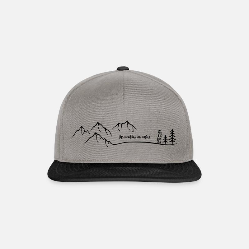 The Mountains are Calling - Wanderin in den Bergen - Snapback Cap - Graphit/Schwarz