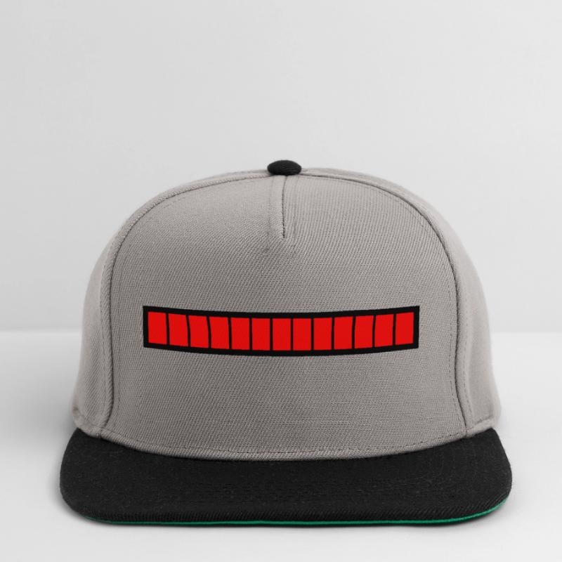 Rectangle loading bar Black Red (100%) Snapback Cap