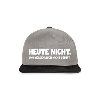 Heute Nicht - Snapback Cap - Graphit/Schwarz - Vorne