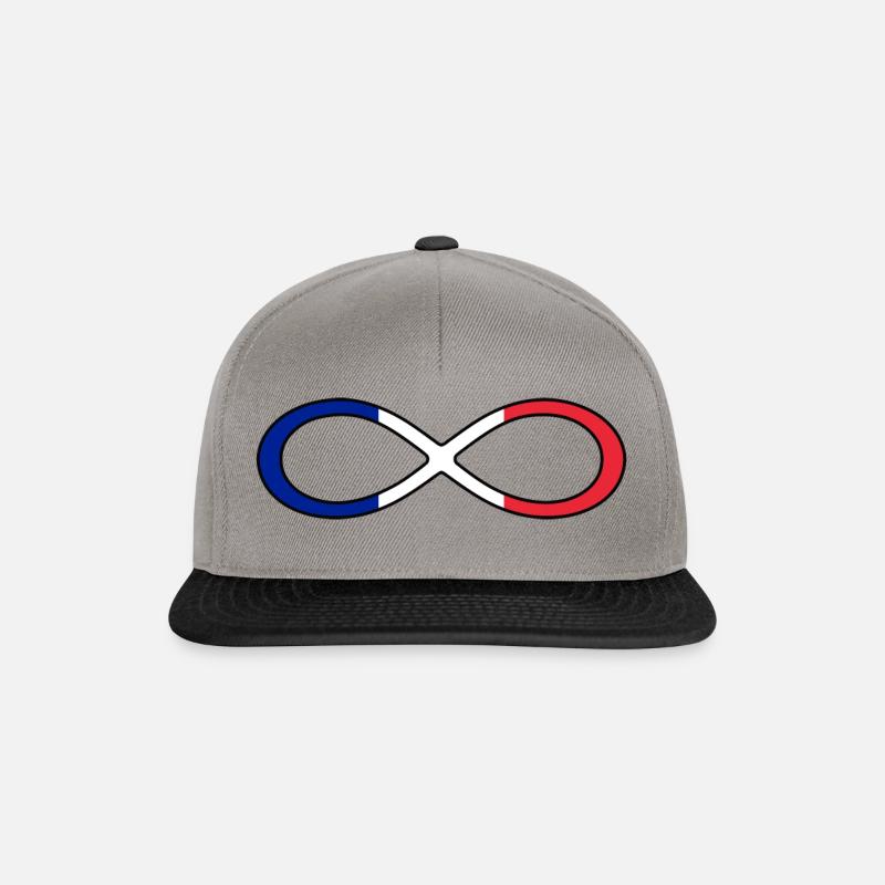 Frankreich Flagge Infinity Symbol France Unendlich - Snapback Cap - Graphit/Schwarz