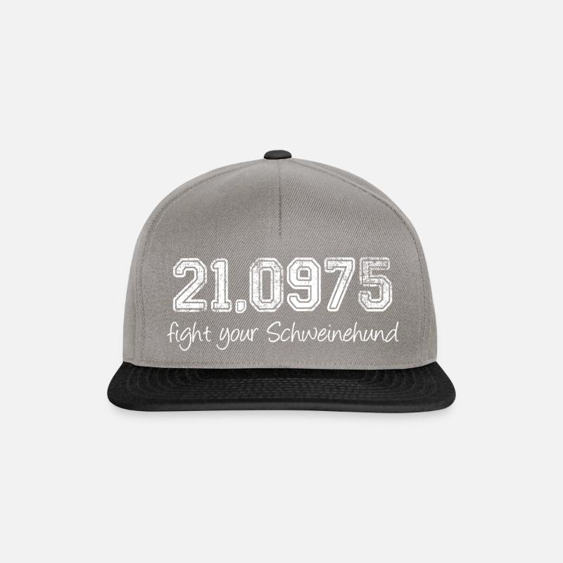 Halbmarathon 21,0975 weiss - Snapback Cap - Graphit/Schwarz