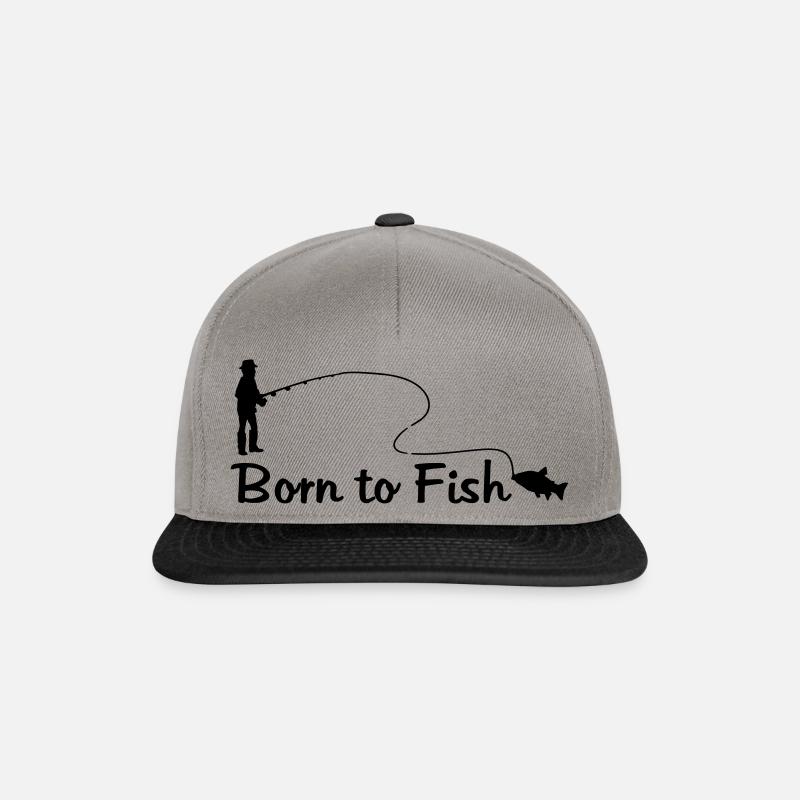 born to fish - Snapback Cap - Graphit/Schwarz