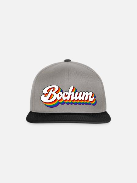 Bochum - Regenbogen - Ruhrpott - Deutschland - Snapback Cap - Graphit/Schwarz
