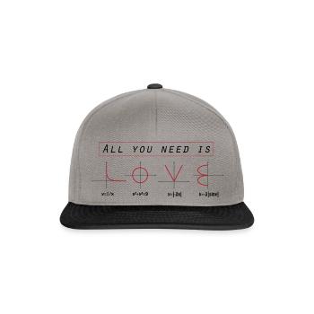 All you ned is Love - mathematics joke analysis - Snapback Cap - Graphit/Schwarz - Vorne