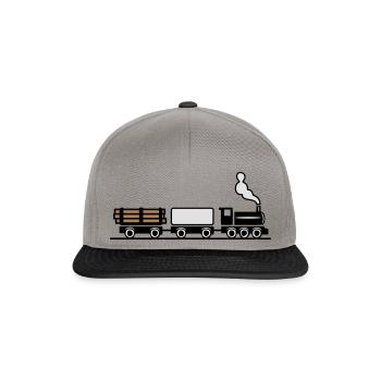 dampflok eisenbahn spielzeug güterzug - Snapback Cap - Graphit/Schwarz - Vorne