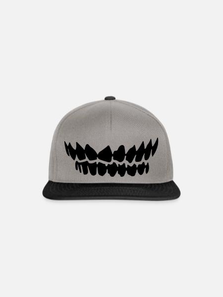 Zähne - Snapback Cap - Graphit/Schwarz