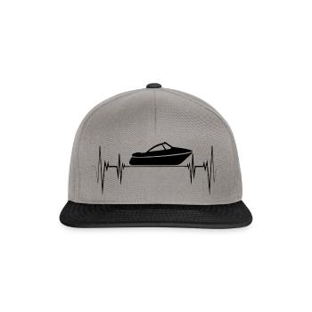 Bateau coeur de ligne de cœur battement de cœur bateau à moteur capitaine été - Casquette snapback - gris graphite/noir - Devant
