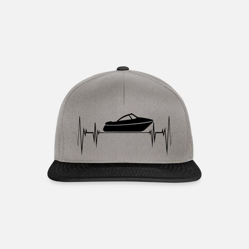 Boot Herzlinie Herzschlag Motorboot kapitän Sommer - Snapback Cap - Graphit/Schwarz