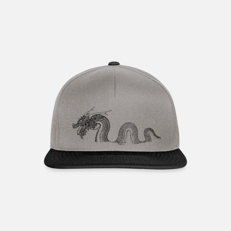 black dragon - Snapback Cap - graphite/black