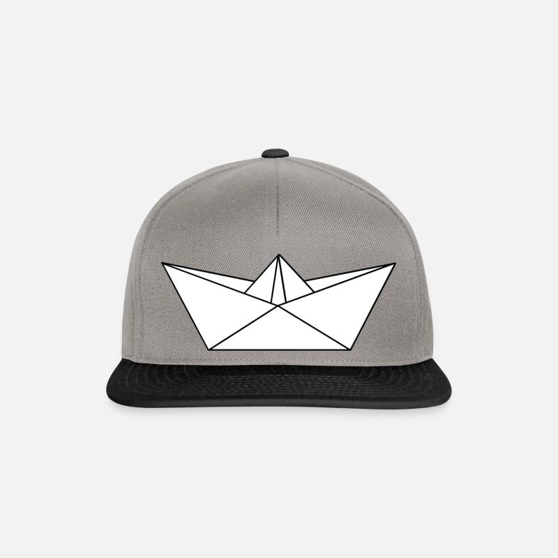Faltschiff / Papierschiff - Snapback Cap - Graphit/Schwarz