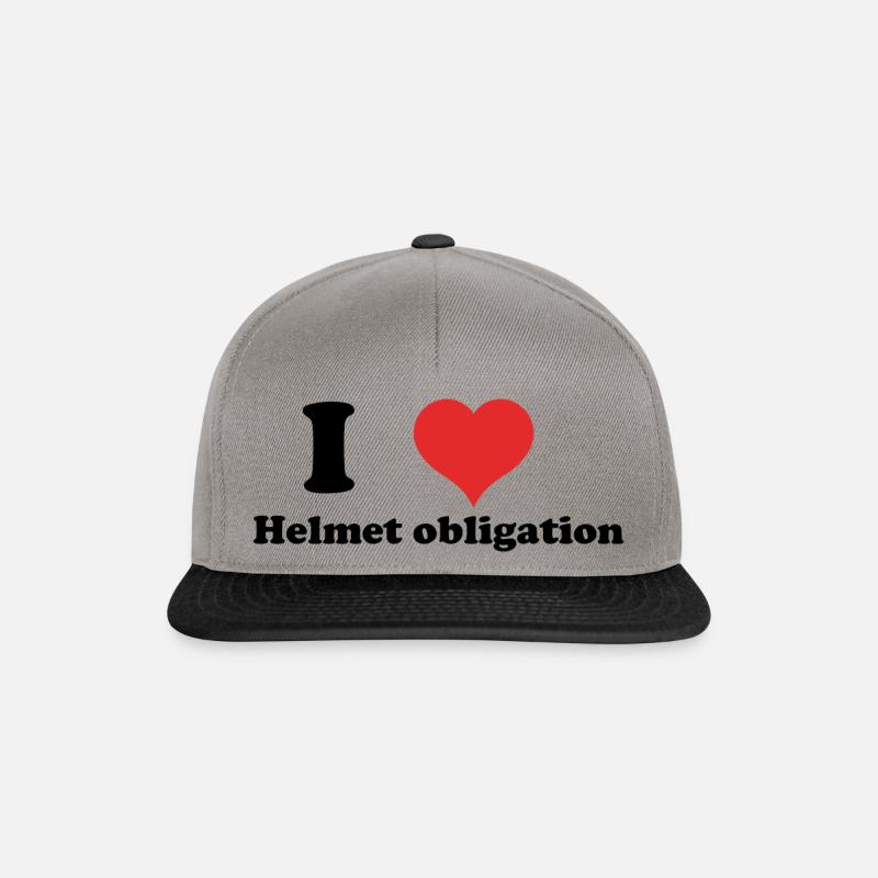 J’adore l’obligation de casque - Casquette snapback - gris graphite/noir