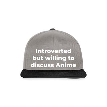 Introverti mais prêt à discuter d'anime Manga - Casquette snapback - gris graphite/noir - Devant