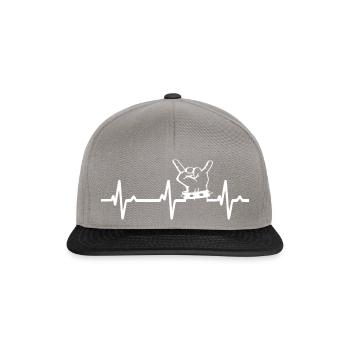 Rock and Roll Herzschlag Hand Musik - Snapback Cap - Graphit/Schwarz - Vorne