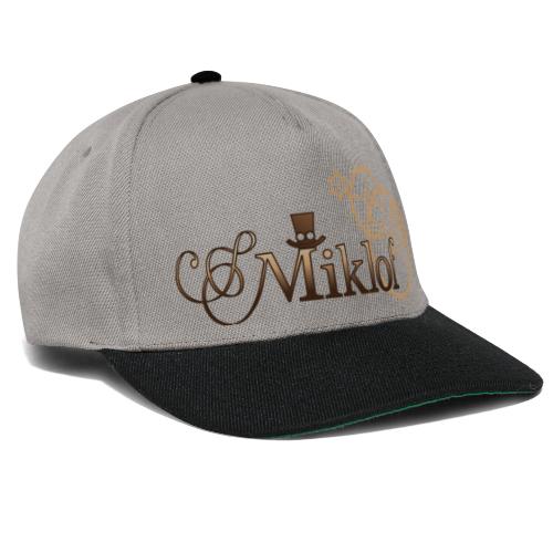 miklof logo gold wood gradient 3000px - Snapback Cap