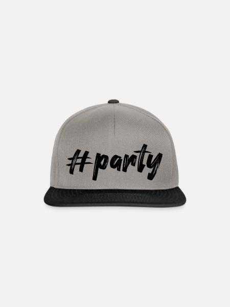 #party, schwarz - Snapback Cap - Graphit/Schwarz